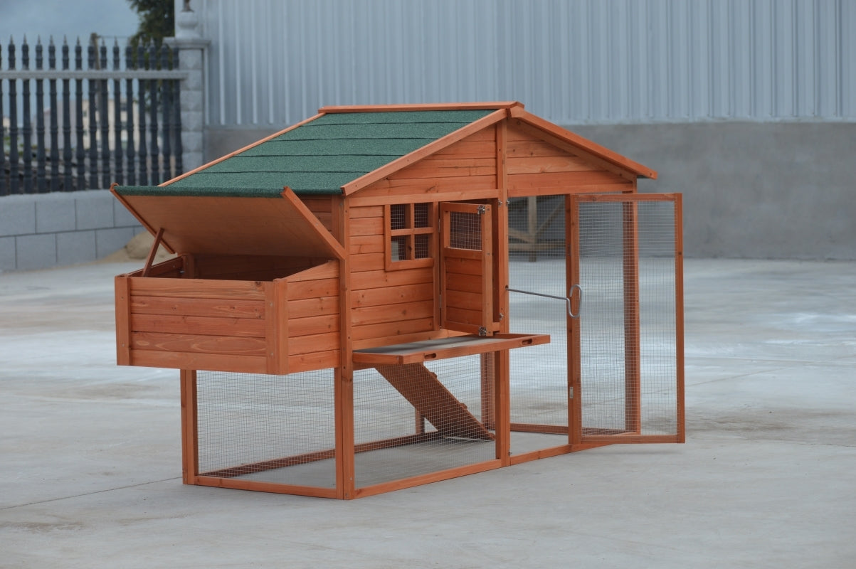 XL Chicken Coop 8 Chickens, Fir Wood, Waterproof, Easy Clean - YES4PETS