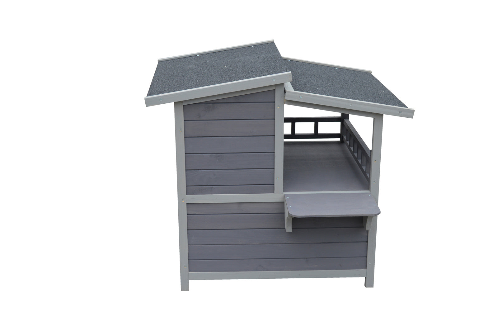 Waterproof 2-Story Fir Wood Cat Shelter with Escape Door