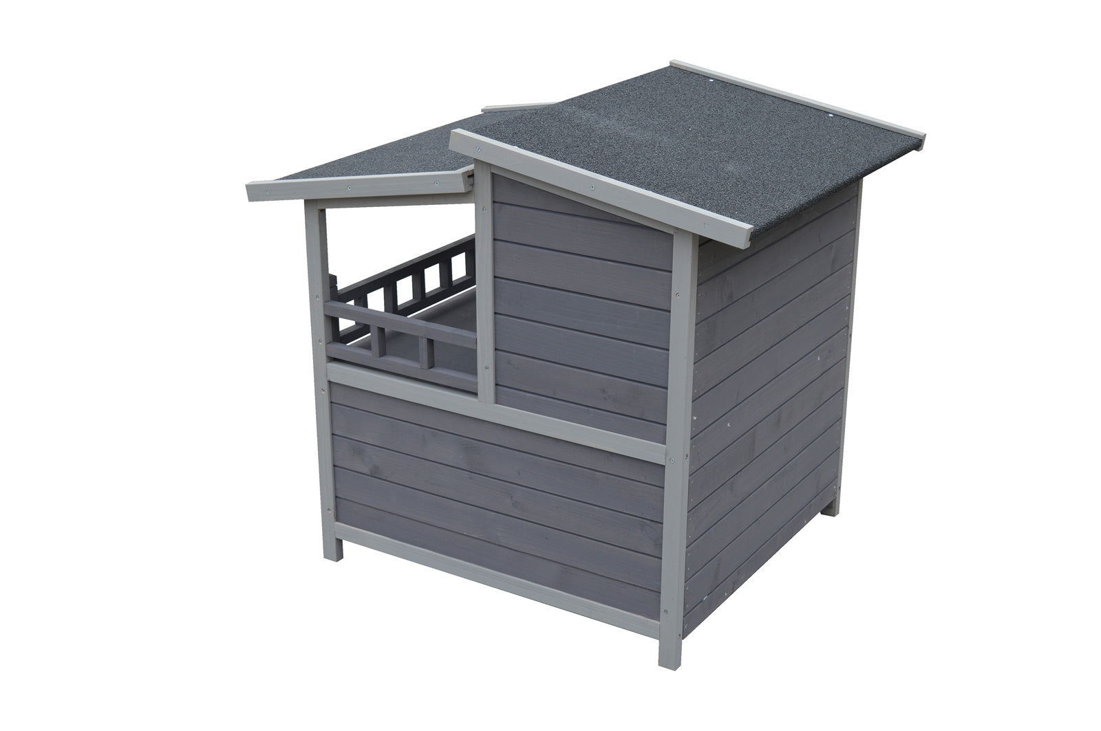 Waterproof 2-Story Fir Wood Cat Shelter with Escape Door