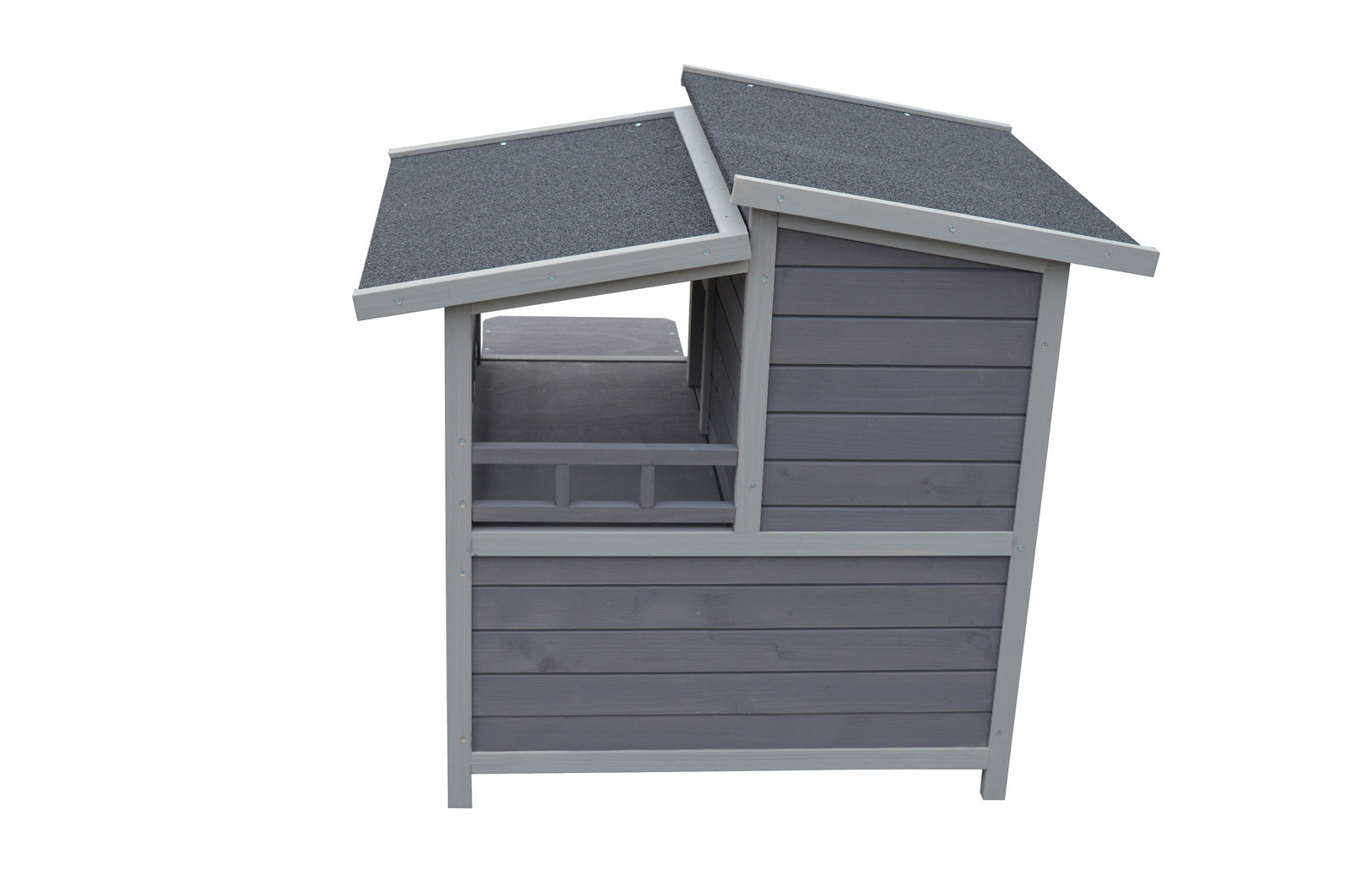 Waterproof 2-Story Fir Wood Cat Shelter with Escape Door