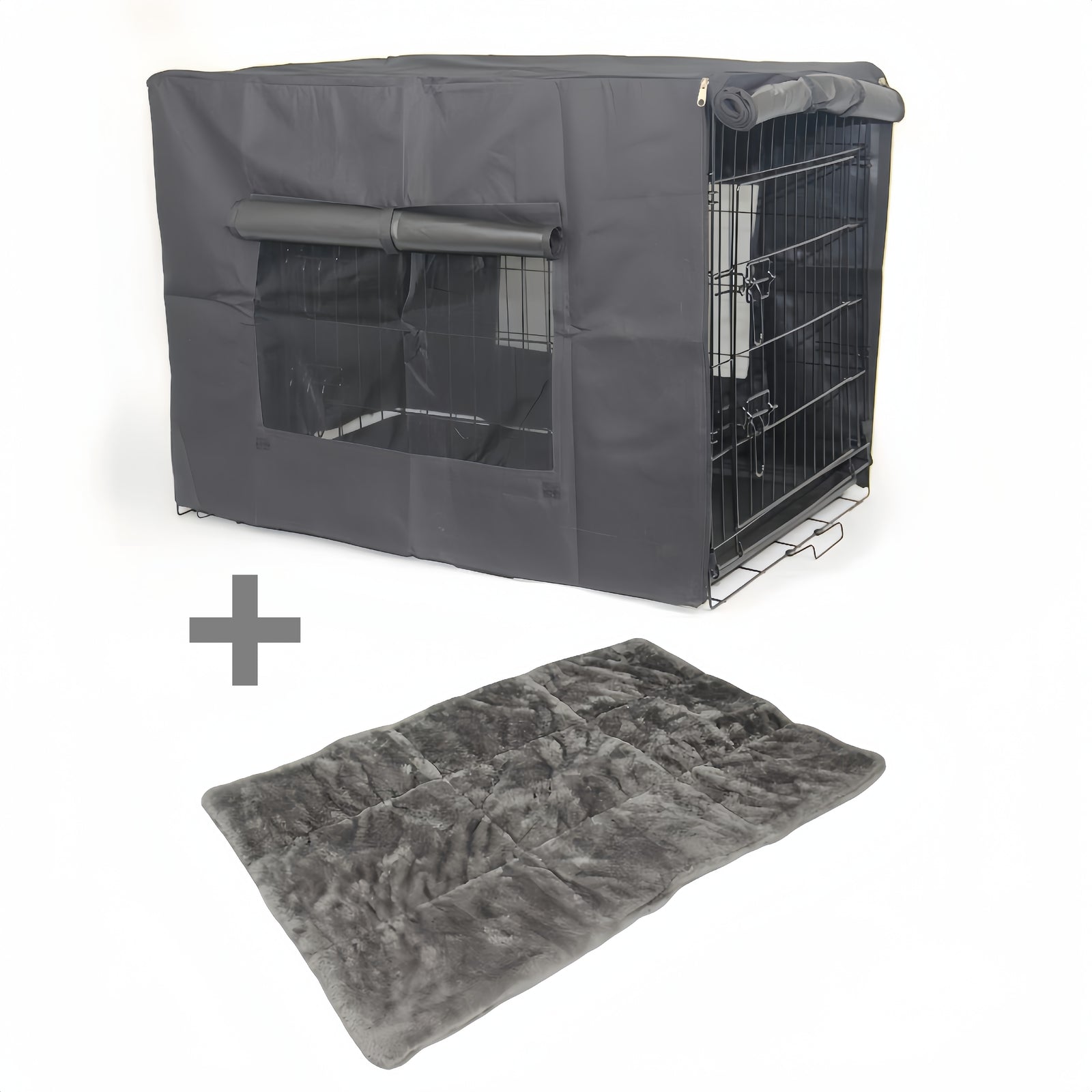 Foldable Metal Pet Crate with Tray, 24-inch, Secure Lock, YES4PETS