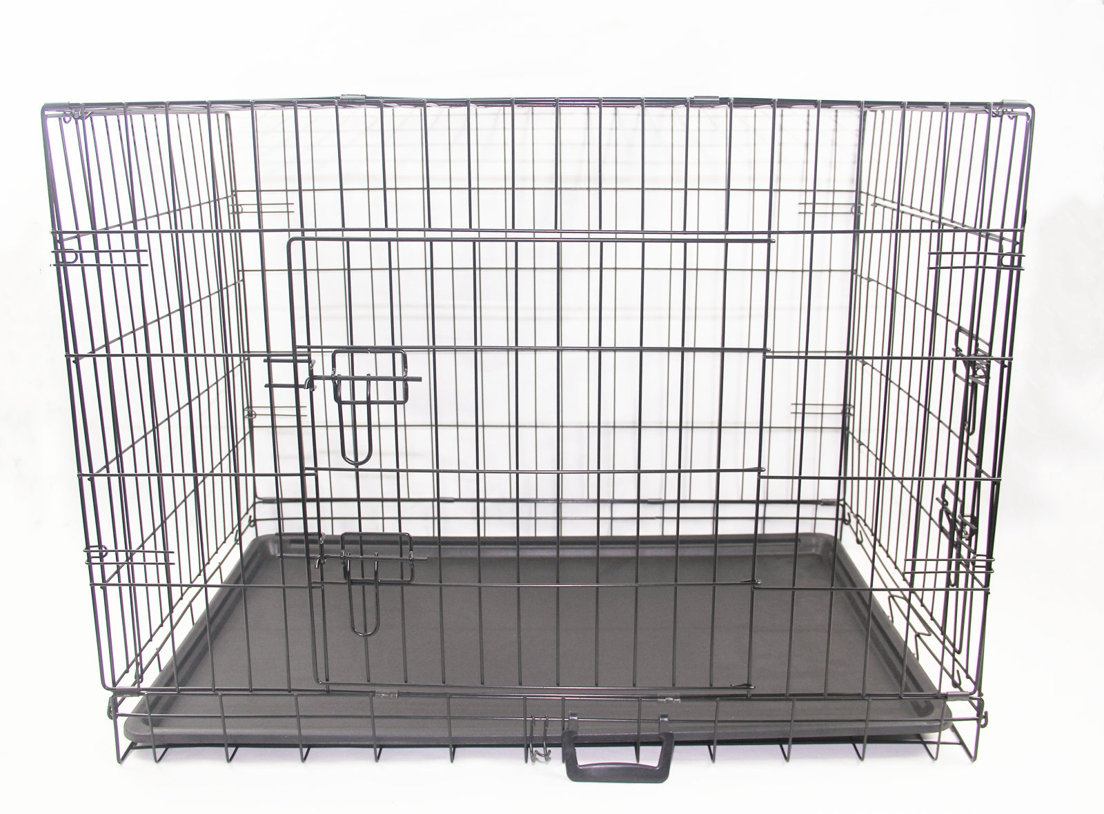 Foldable Metal Pet Crate with Tray, 24-inch, Secure Lock, YES4PETS