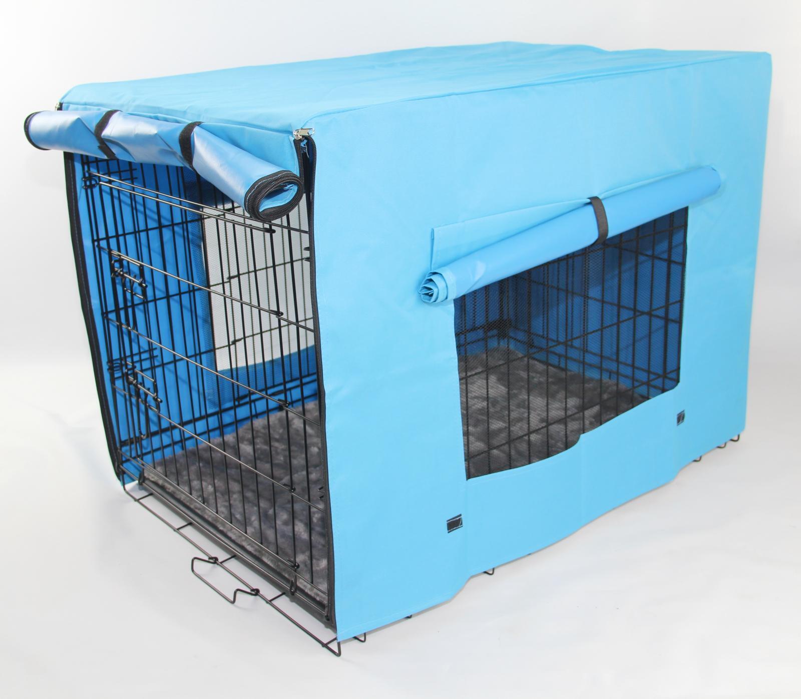 Foldable Metal Pet Crate with Cover & Mat, 30' - YES4PETS