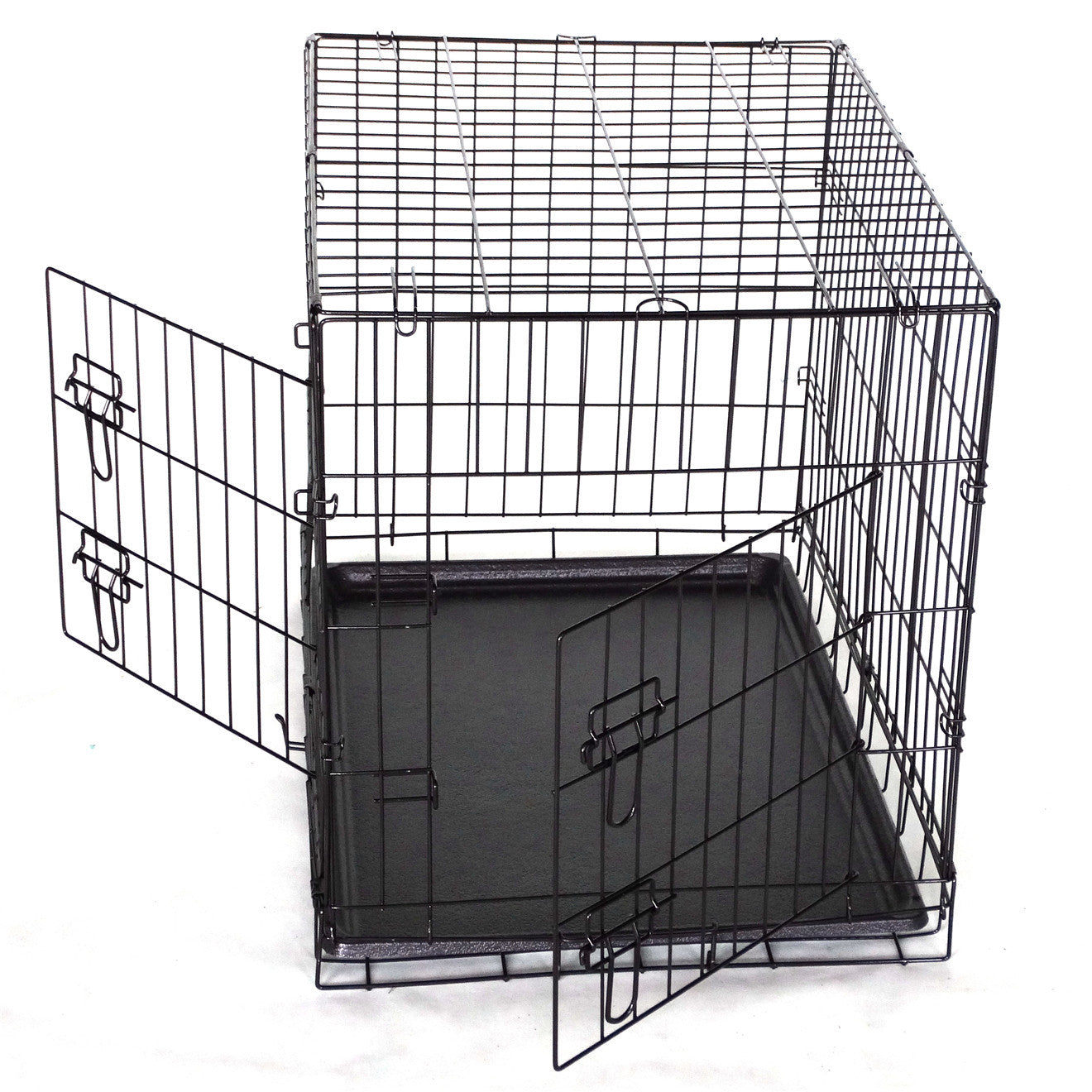 Foldable Metal Dog Cage with Divider & Tray - YES4PETS
