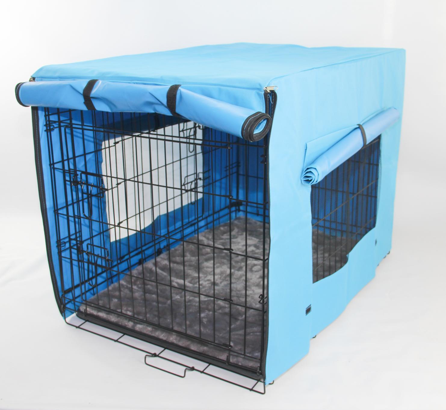 Foldable Metal Pet Crate with Canvas Cover Mat, 36"