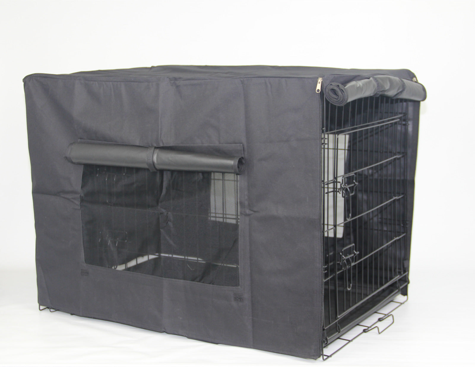 42" Foldable Steel Pet Cage with Cover, Tray, 2 Doors by YES4PETS