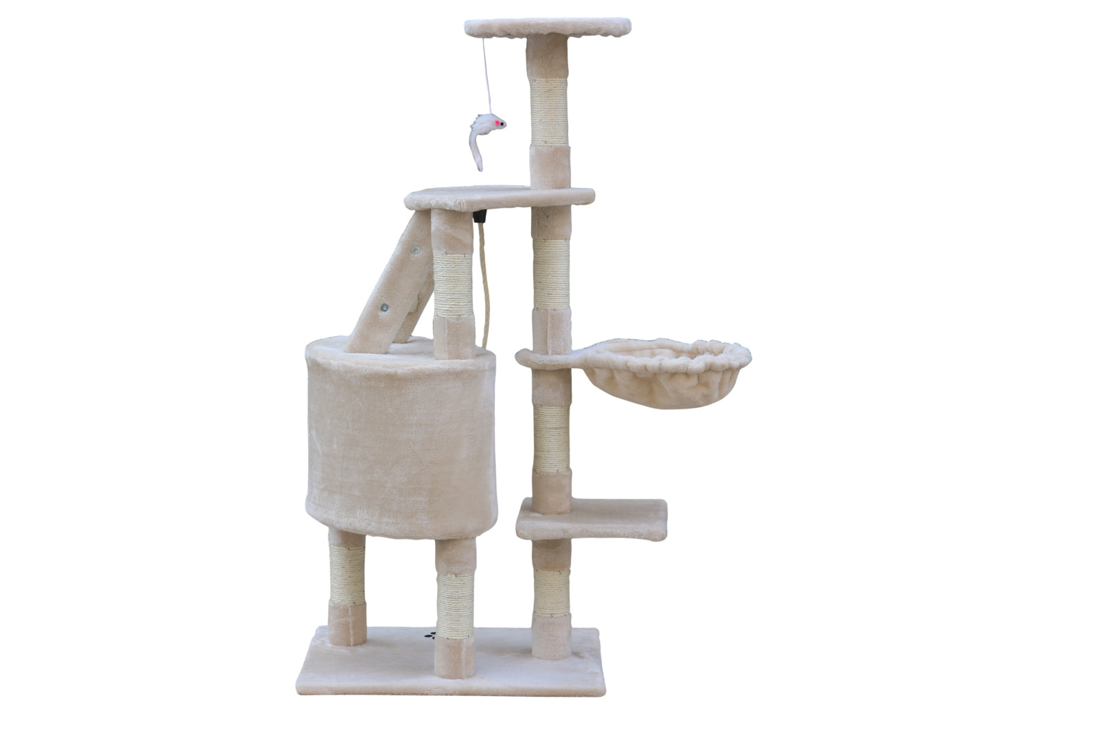 120cm Multi-Level Cat Tree, Sisal Post, Plush Cover - YES4PETS