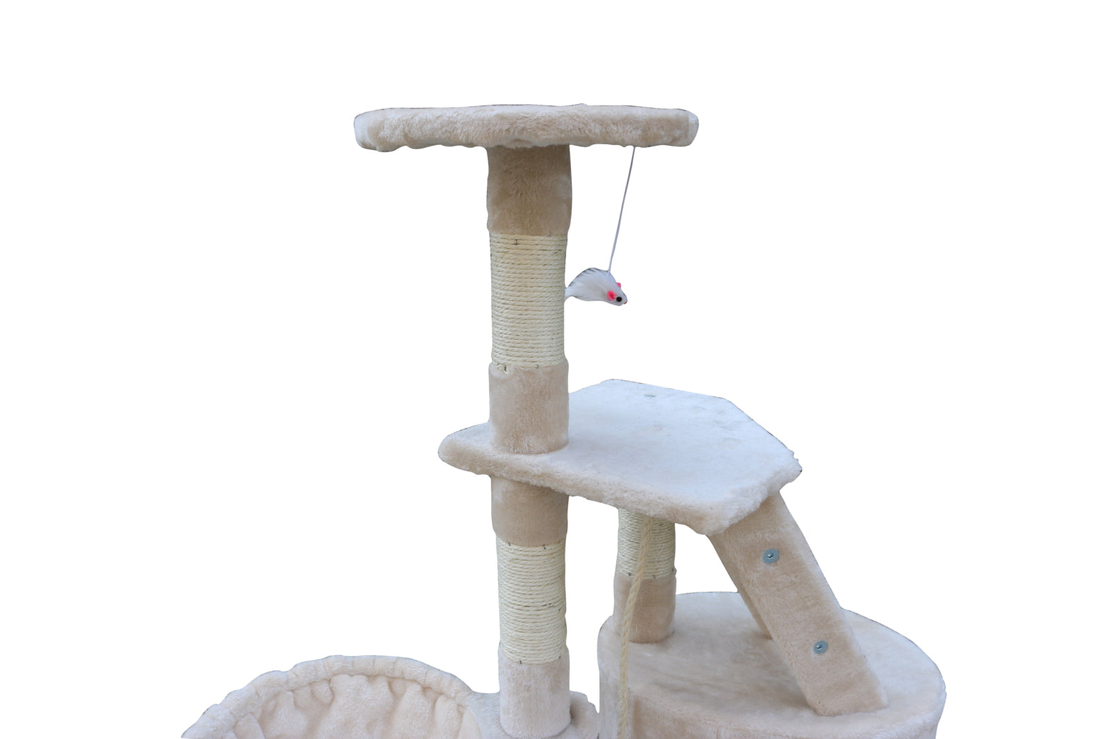 120cm Multi-Level Cat Tree, Sisal Post, Plush Cover - YES4PETS