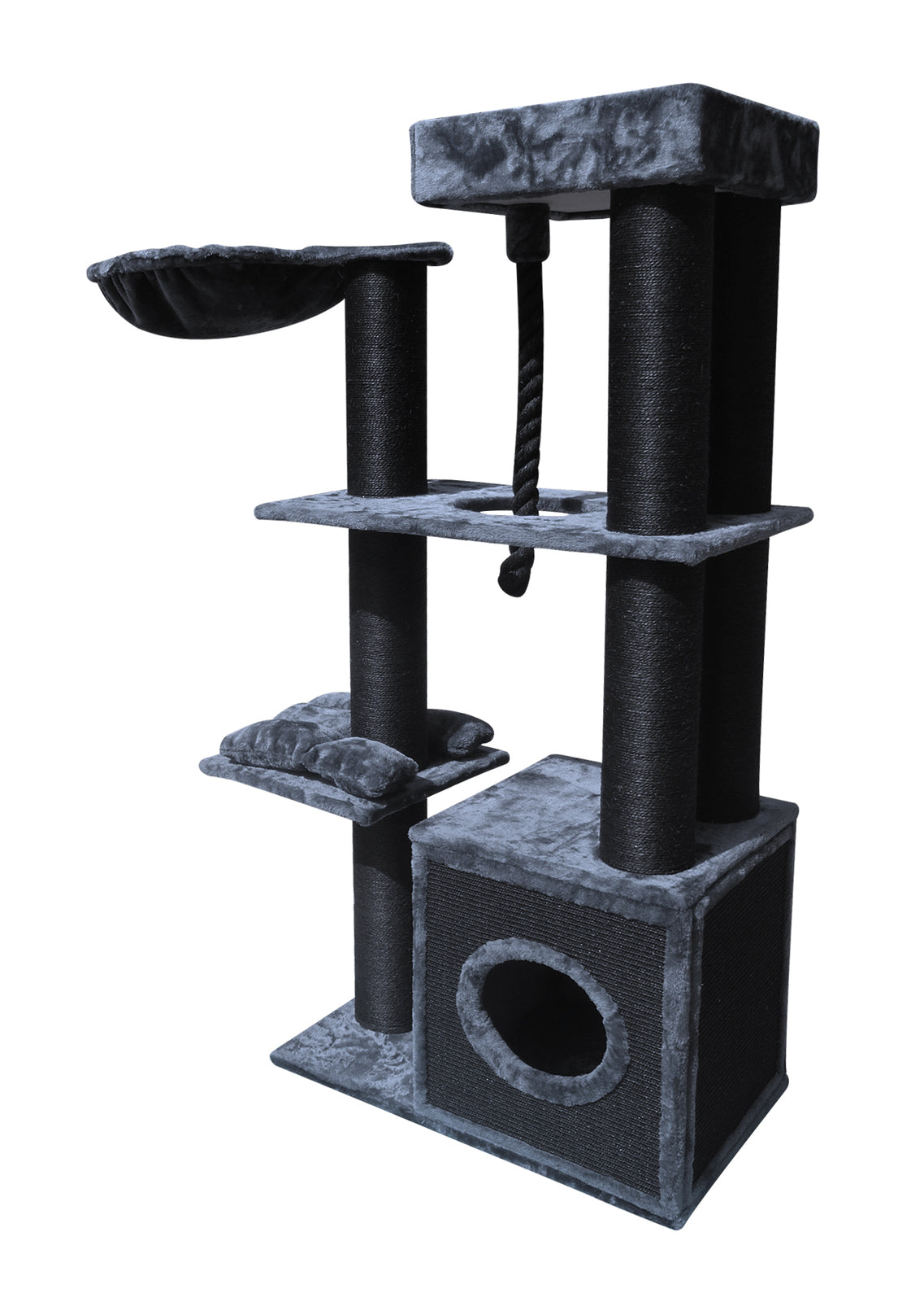 Multi-Level Giant Cat Tree with Bed and Sisal Poles - YES4PETS