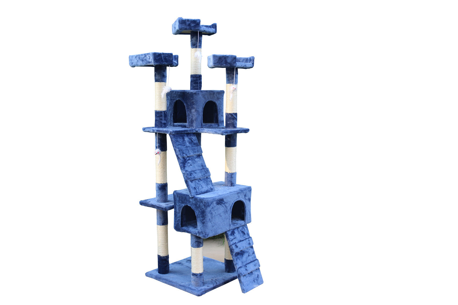 170cm Cat Tree Tower, Scratching Post, 2 Bed Cubes, Blue - YES4PETS