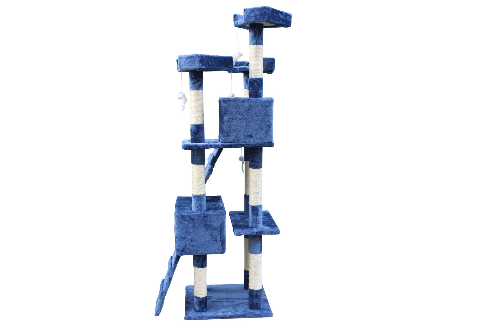 170cm Cat Tree Tower, Scratching Post, 2 Bed Cubes, Blue - YES4PETS