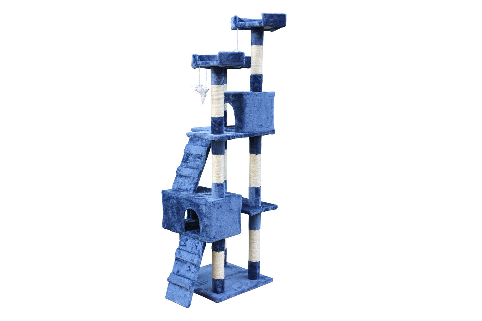 170cm Cat Tree Tower, Scratching Post, 2 Bed Cubes, Blue - YES4PETS