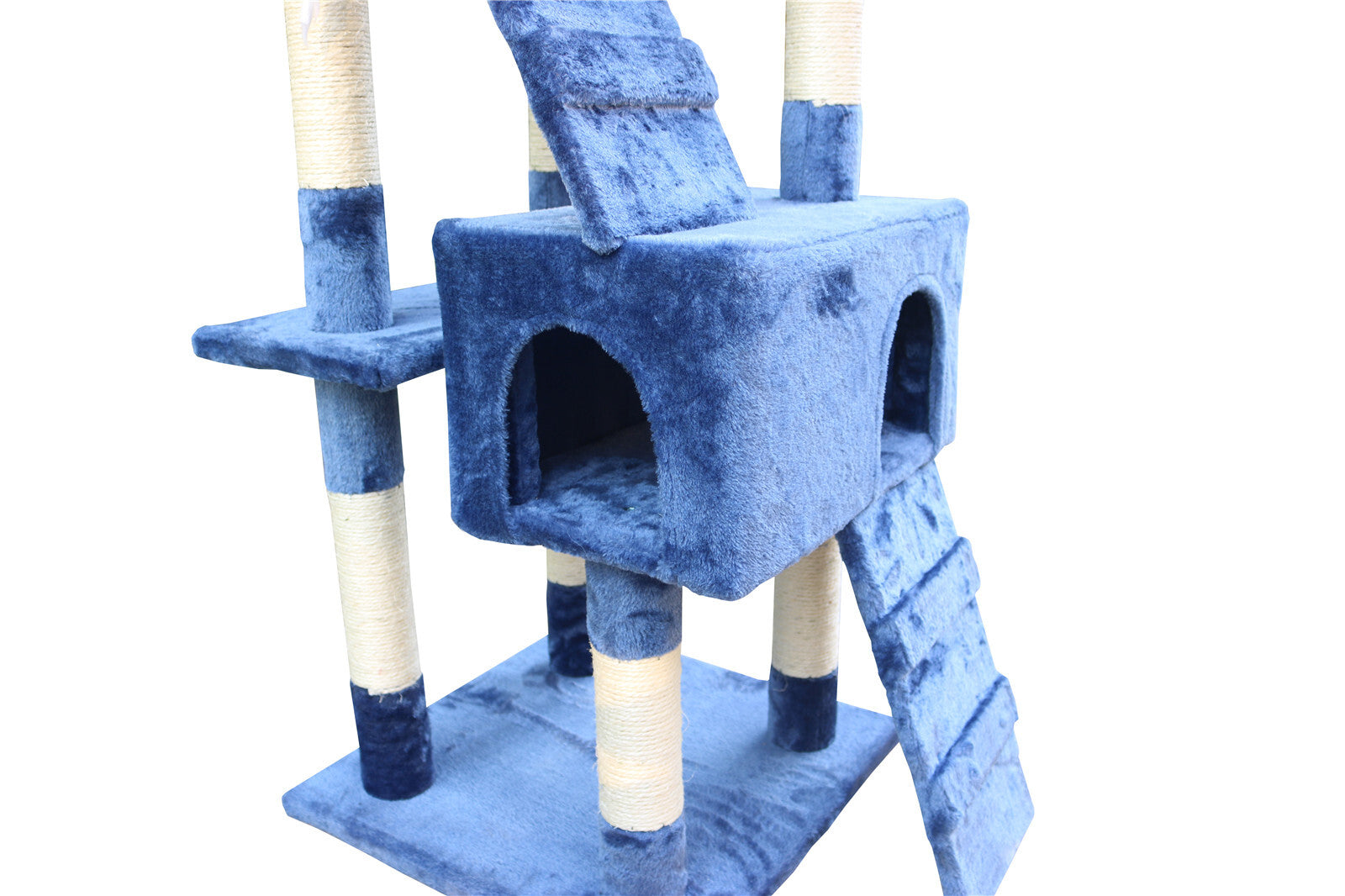 170cm Cat Tree Tower, Scratching Post, 2 Bed Cubes, Blue - YES4PETS