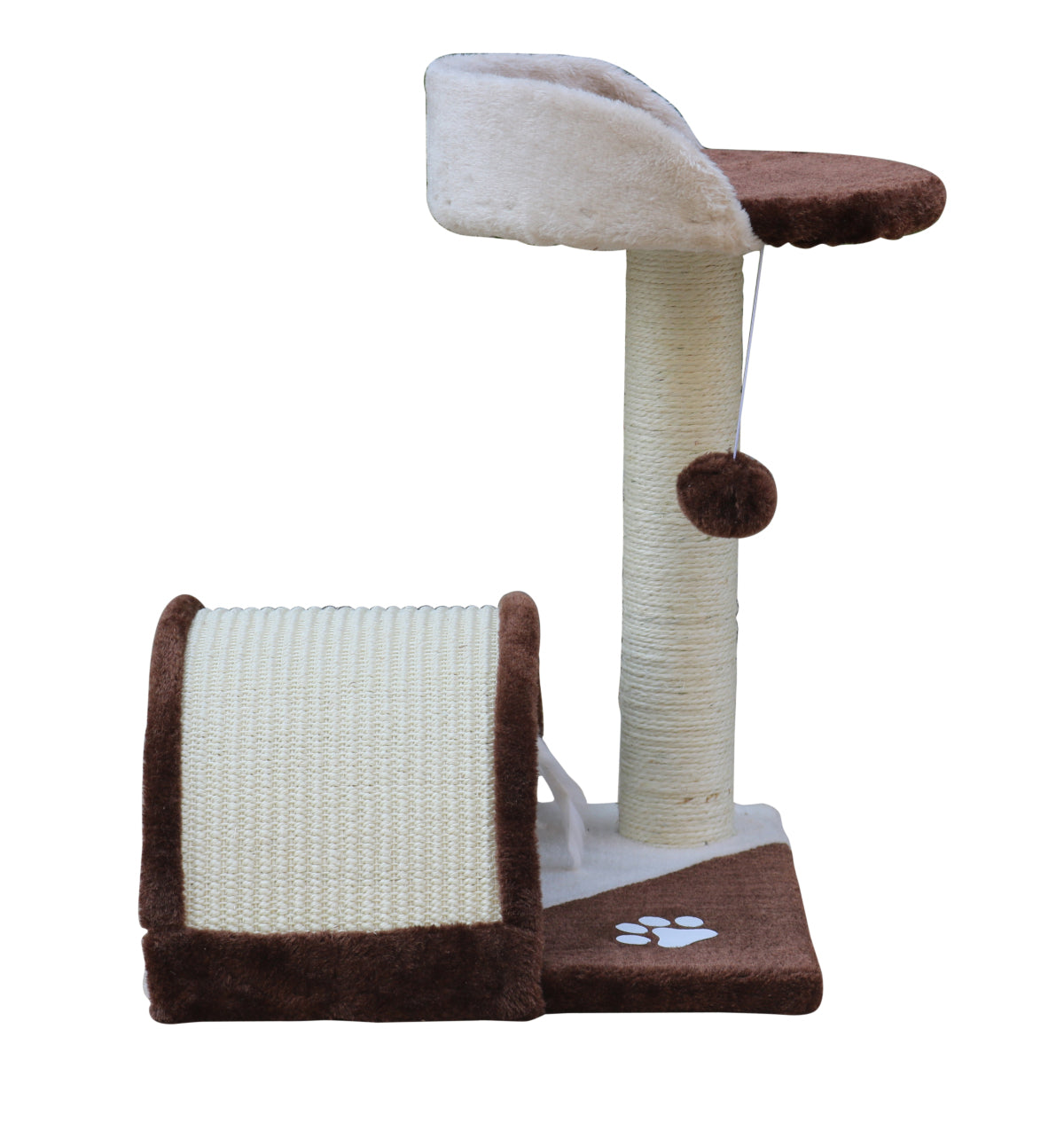 50cm Plush Cat Tree with Sisal Bridge & Perch - YES4PETS