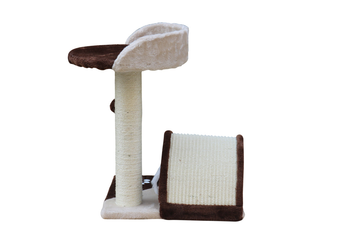 50cm Plush Cat Tree with Sisal Bridge & Perch - YES4PETS