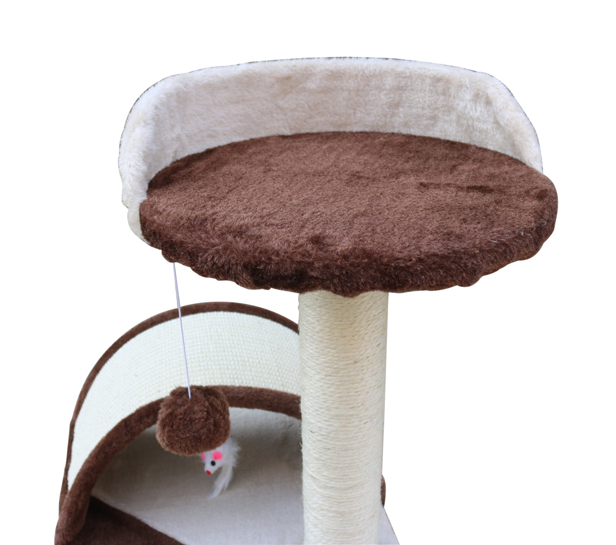 50cm Plush Cat Tree with Sisal Bridge & Perch - YES4PETS