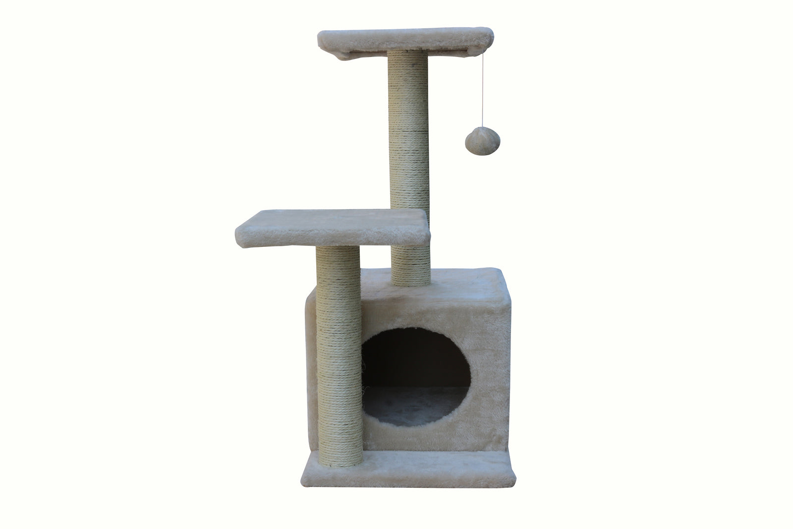 71cm Beige Cat Tree with Sisal Poles and Platforms