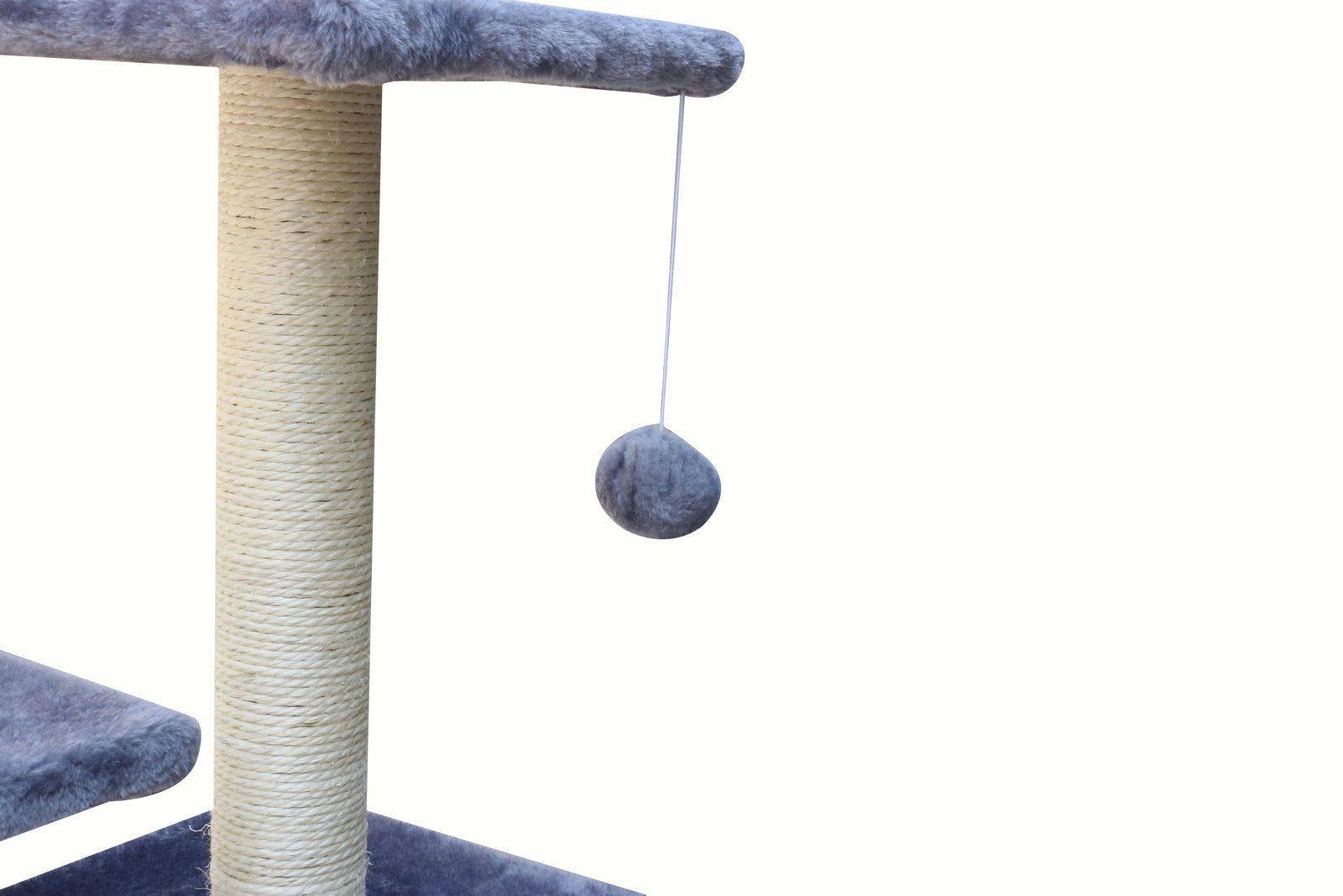 71cm Grey Cat Tree with Sisal Poles, Platforms & Resting Box