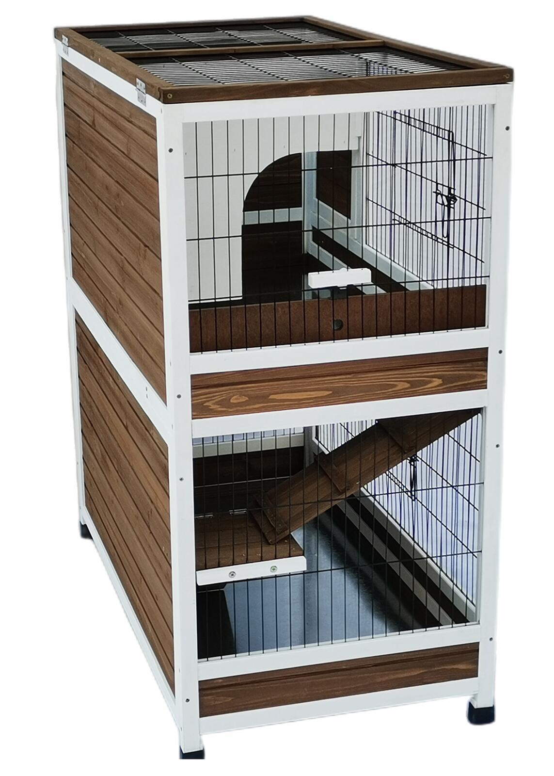 Waterproof Double Storey Rabbit Hutch W/ Pull Out Tray - YES4PETS