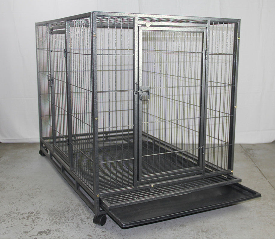 Heavy-Duty Metal Pet Cage with Wheels, Lockable Doors - YES4PETS