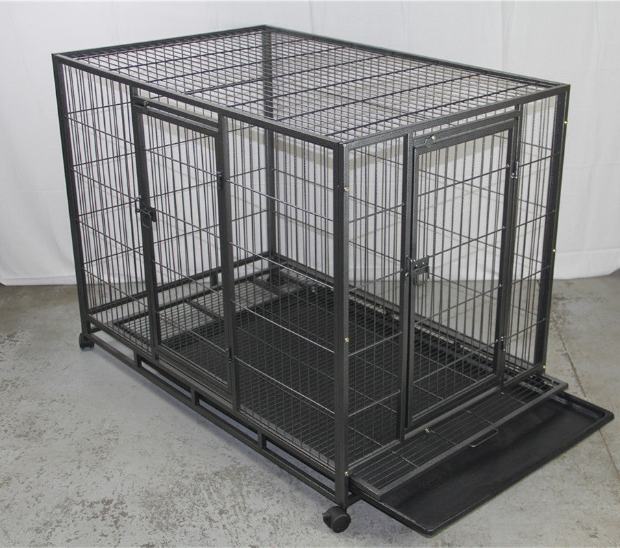 Heavy-Duty Metal Pet Cage with Wheels, Lockable Doors - YES4PETS