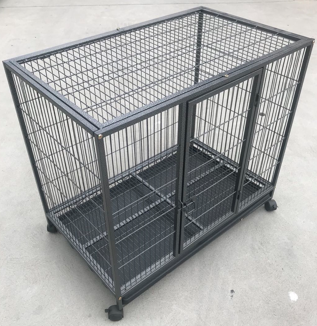 Heavy-Duty Metal Pet Cage with Wheels & Tray, Medium YES4PETS