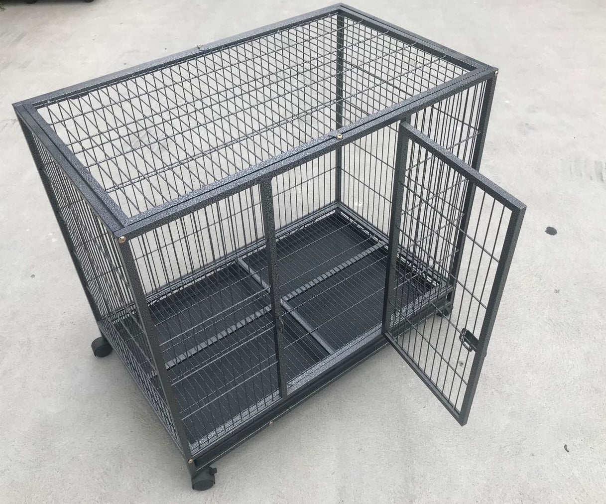 Heavy-Duty Metal Pet Cage with Wheels & Tray, Medium YES4PETS