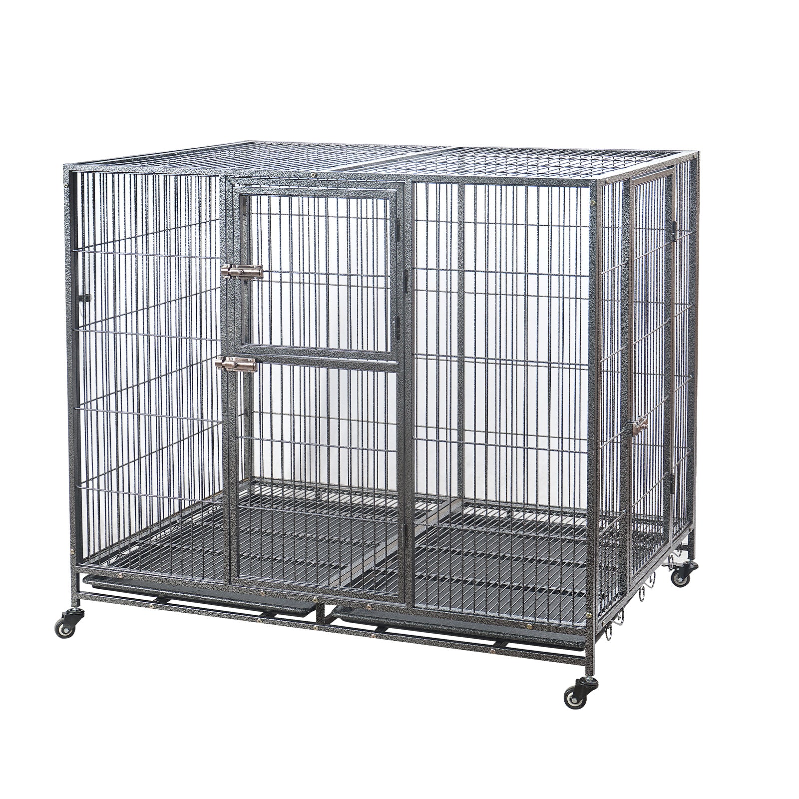 Heavy-Duty XXL Metal Pet Cage with Wheels & Tray