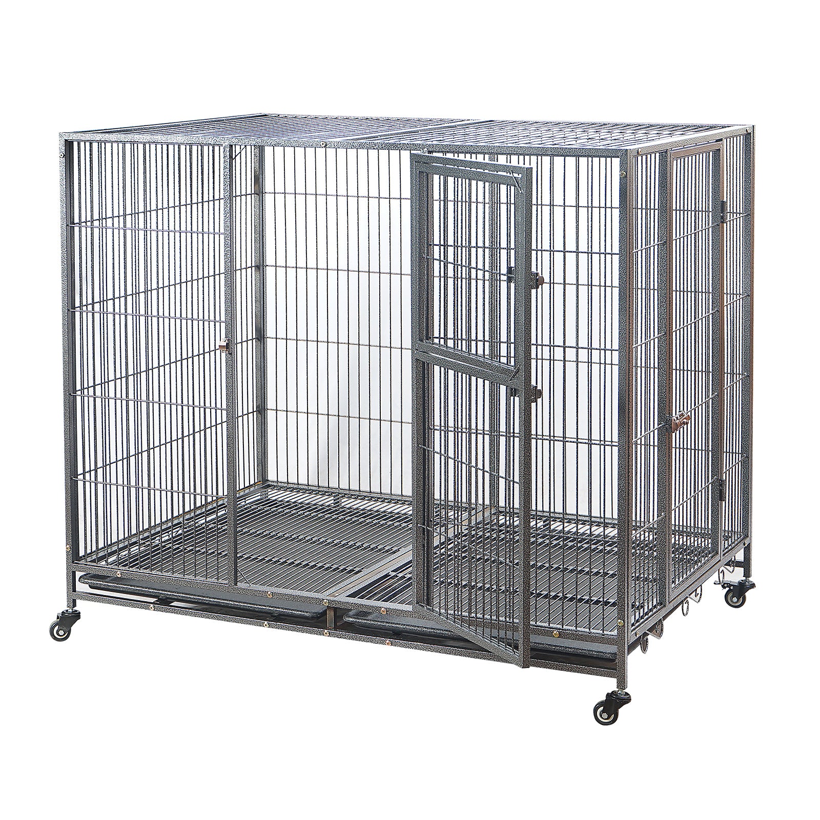 Heavy-Duty XXL Metal Pet Cage with Wheels & Tray