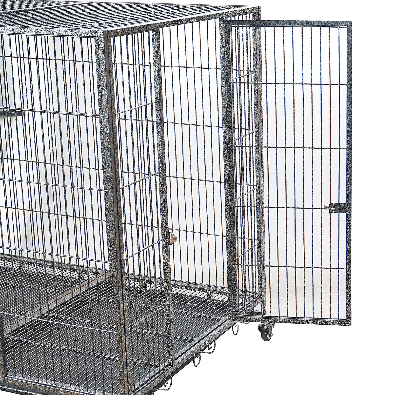 Heavy-Duty XXL Metal Pet Cage with Wheels & Tray