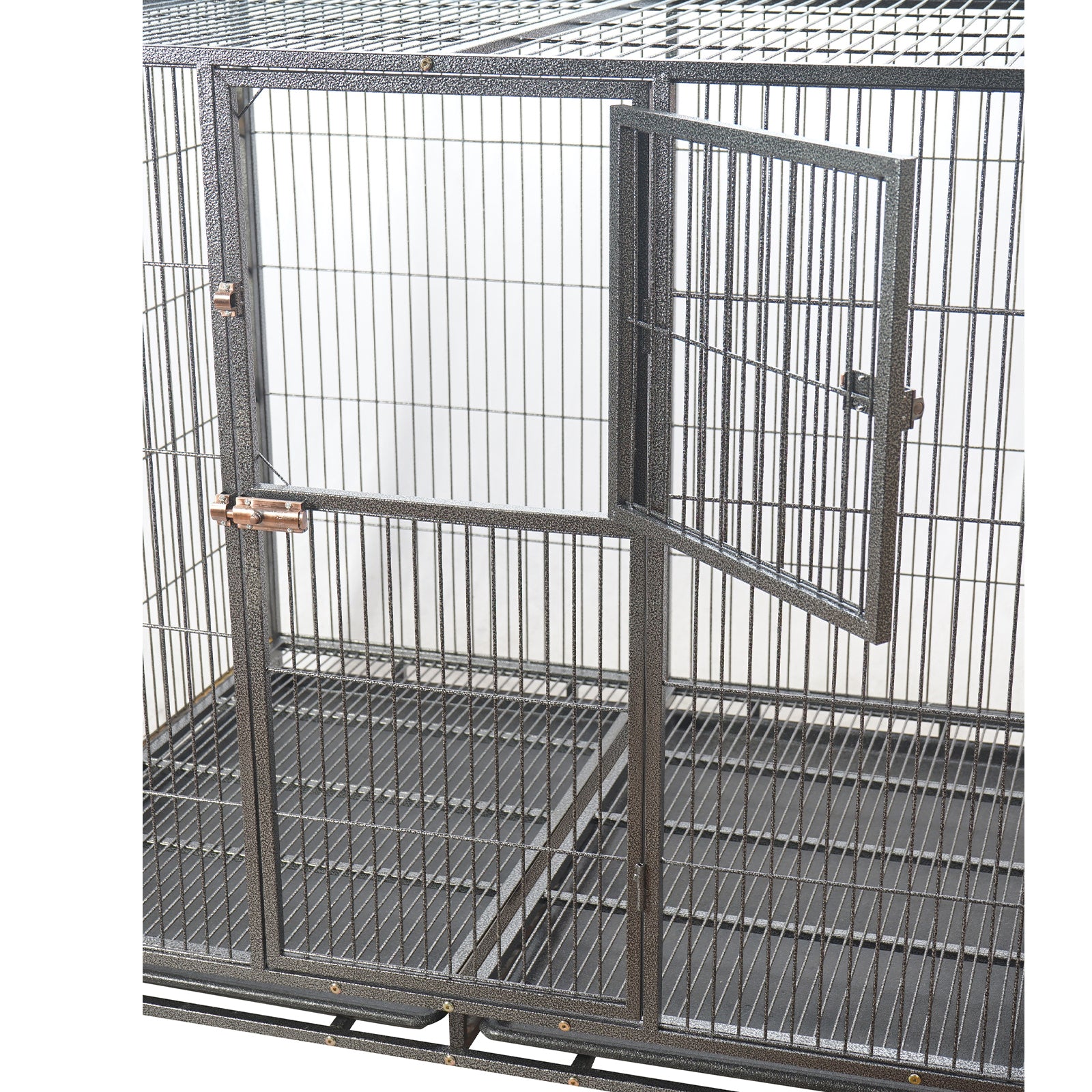 Heavy-Duty XXL Metal Pet Cage with Wheels & Tray