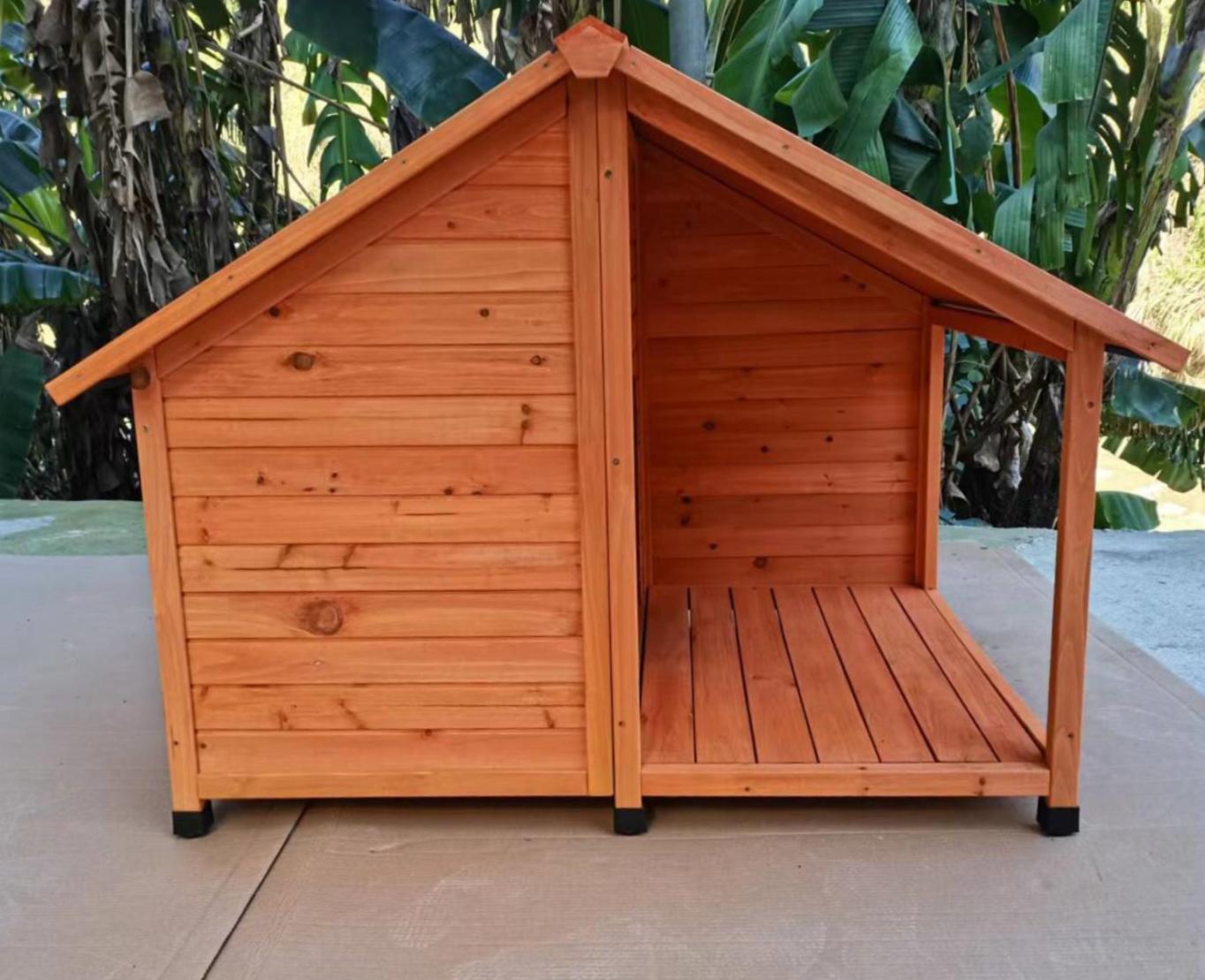 Elevated Wooden Dog Kennel with Asphalt Roof