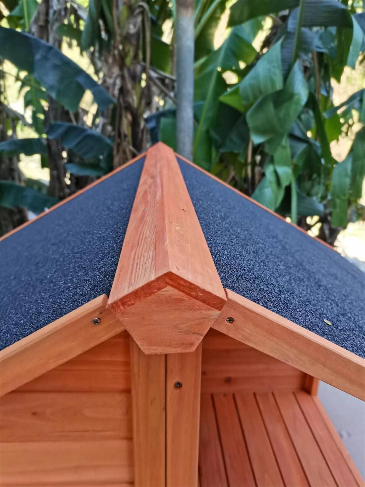 Elevated Wooden Dog Kennel with Asphalt Roof