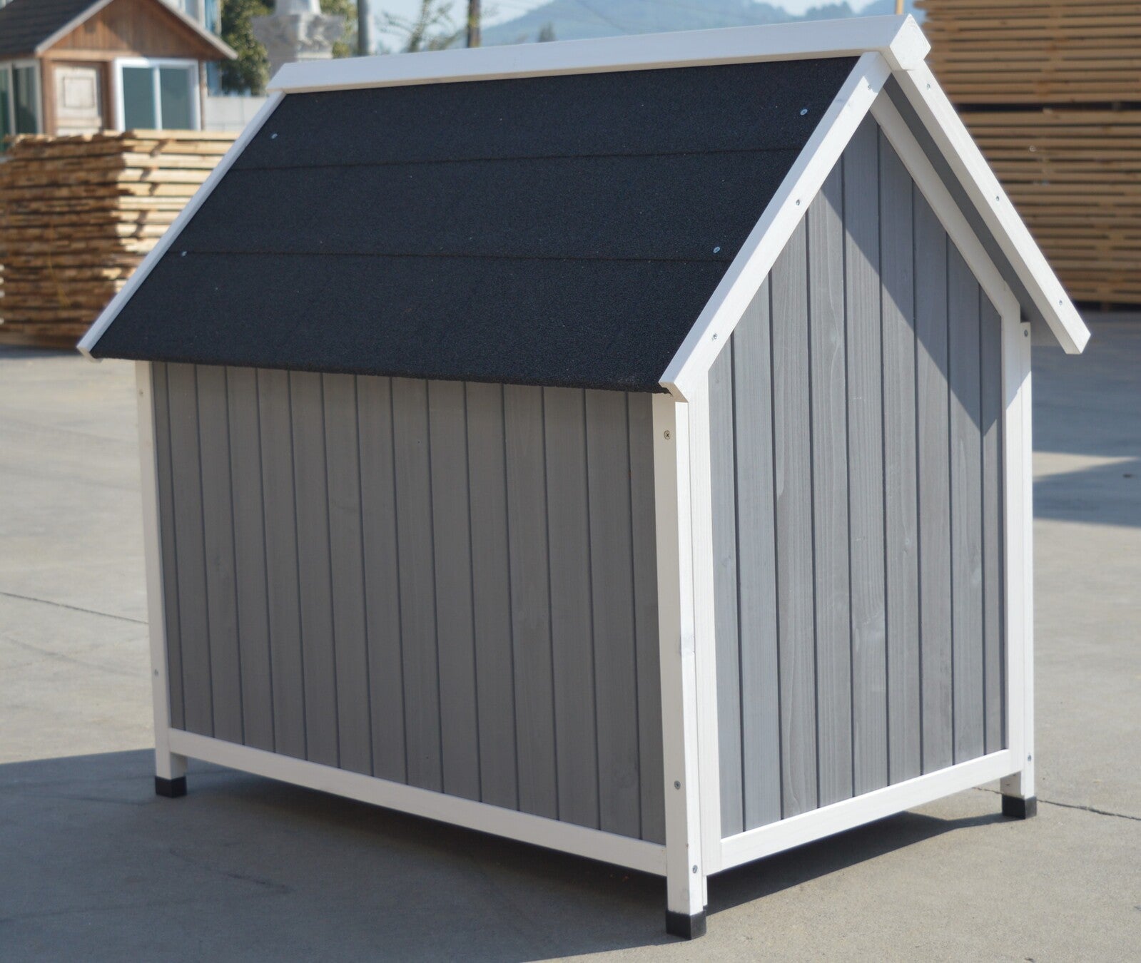 Large Timber Dog Kennel with Asphalt Roof, Yes4Pets