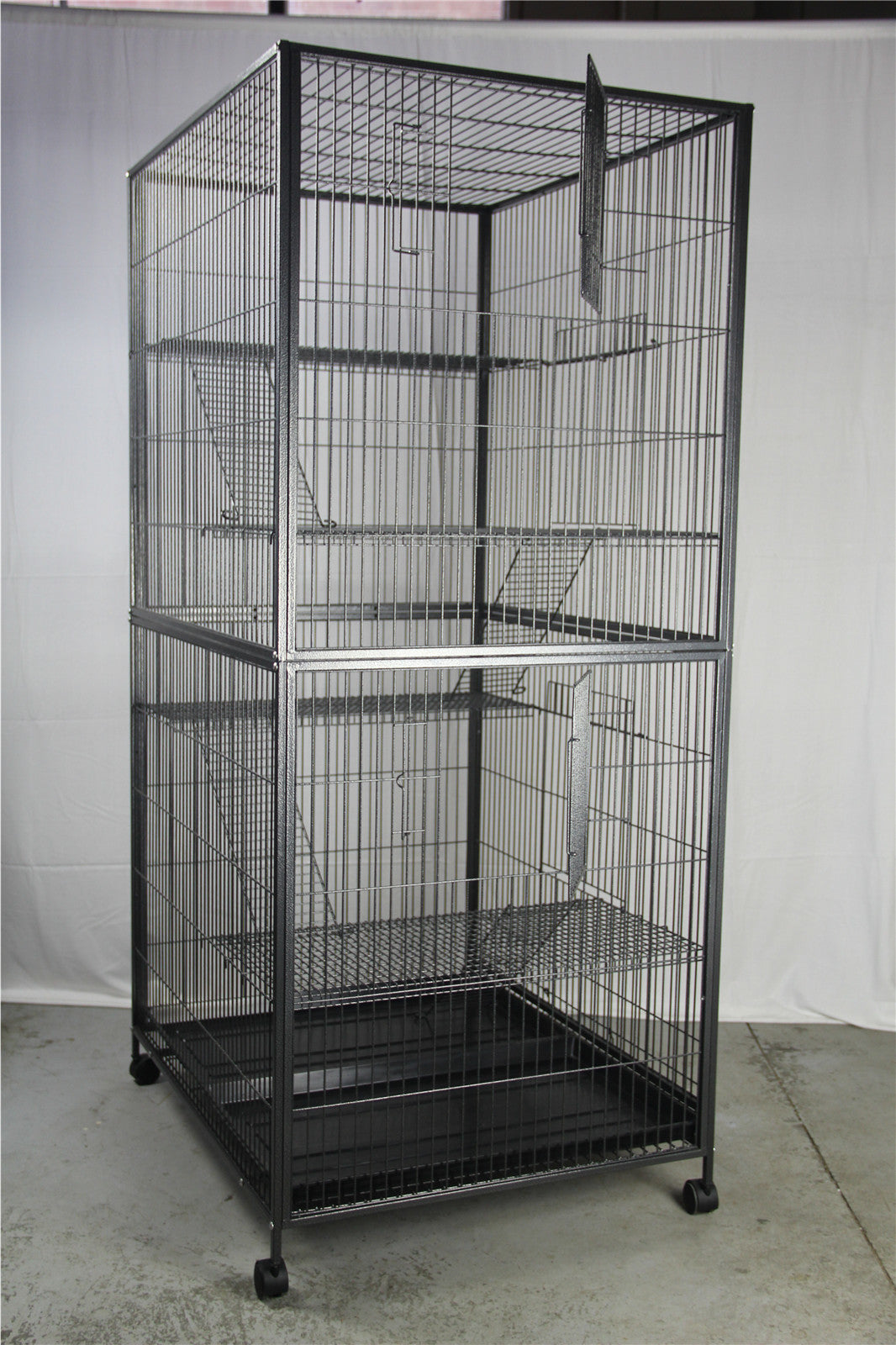 Spacious 4-Level Parrot Ferret Hamster Bird Cage with Hammock