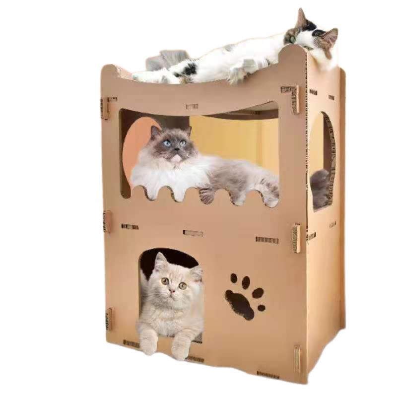 Cardboard Cat Condo Tower with Scratchers by YES4PETS