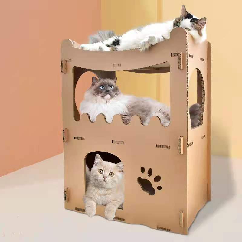 Cardboard Cat Condo Tower with Scratchers by YES4PETS