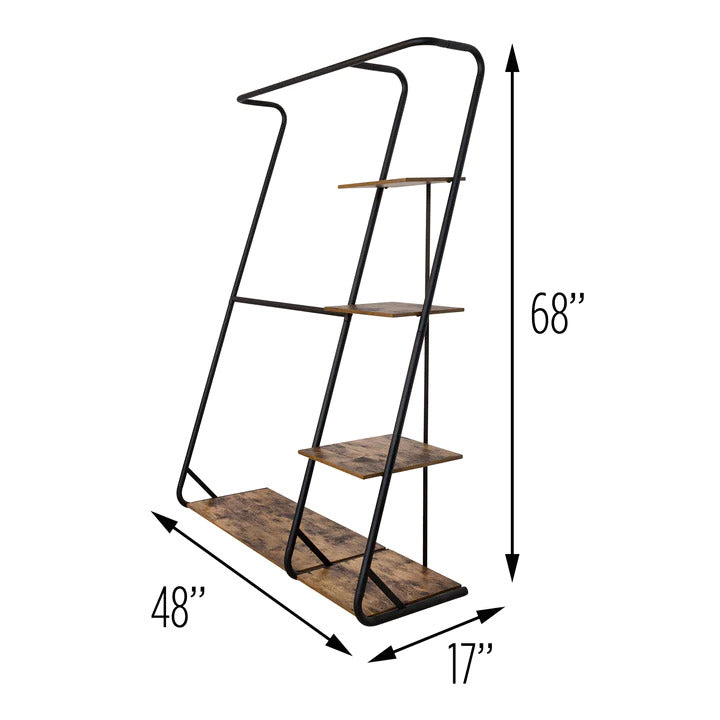 Freestanding Closet with 4 Shelves, 2 Hanger Rods, No-Tool Assembly