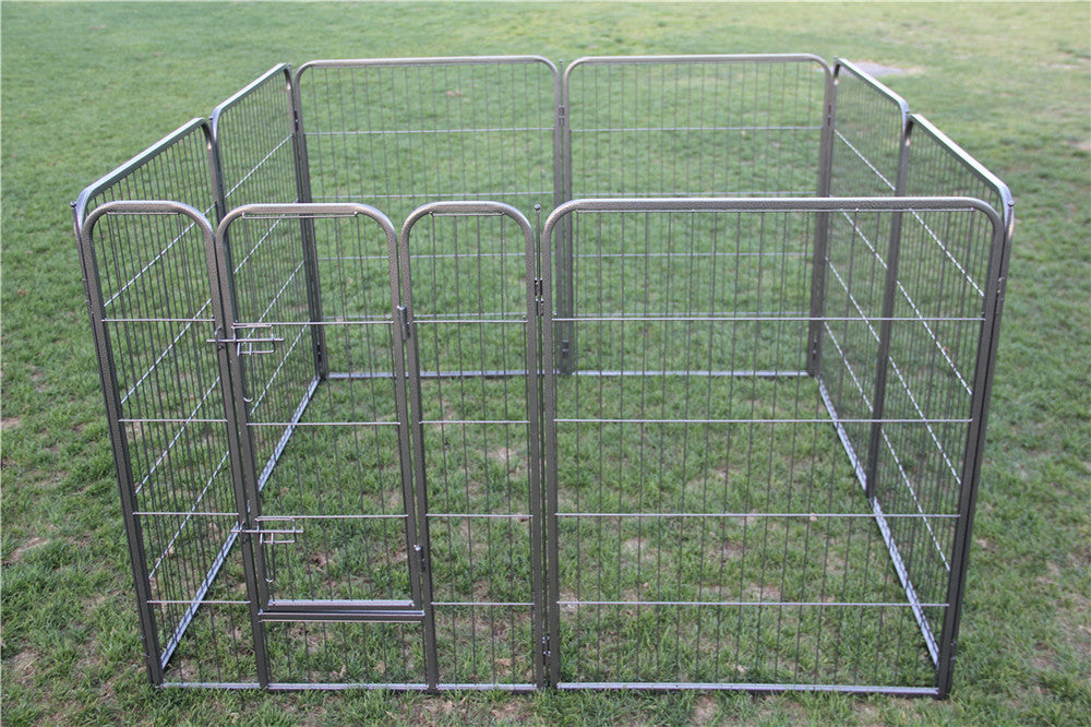 Heavy Duty 8-Panel Metal Pet Playpen, Foldable, 100cm High