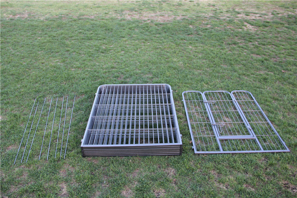 Heavy Duty 8-Panel Metal Pet Playpen, Foldable, 100cm High