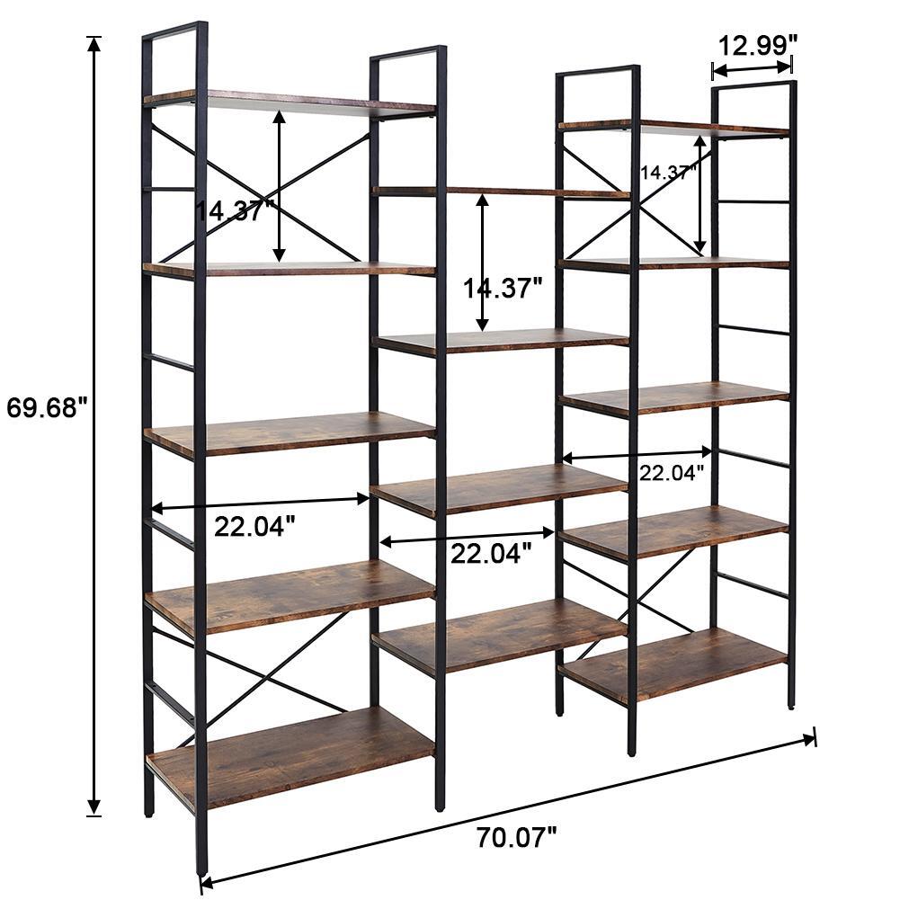 Adjustable Multi-Functional Vintage Industrial Bookshelf