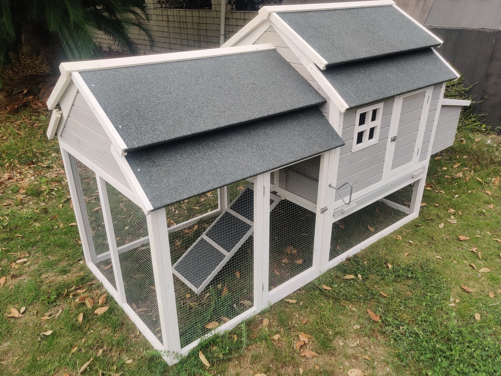 230CM XL Wooden Chicken Coop Rabbit Hutch with Nest Boxes