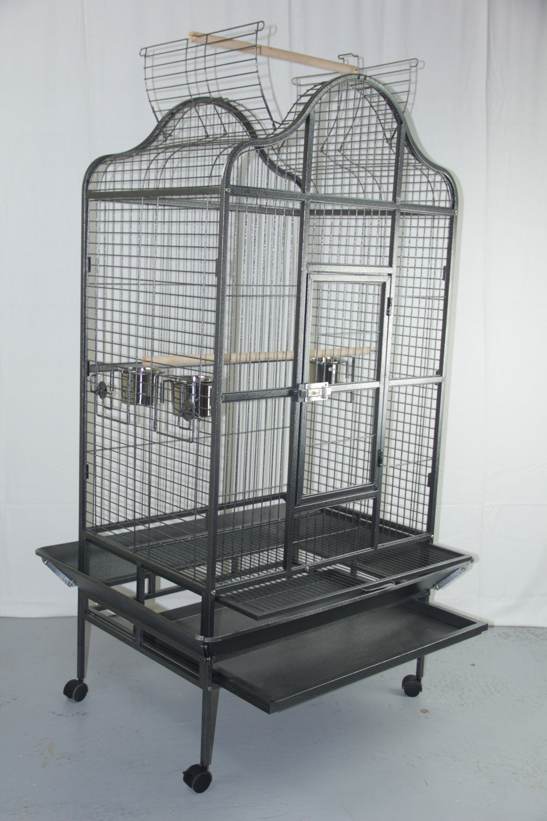 Heavy-Duty Open Top Bird Cage, 4 Wheels, 3 Feeders - YES4PETS