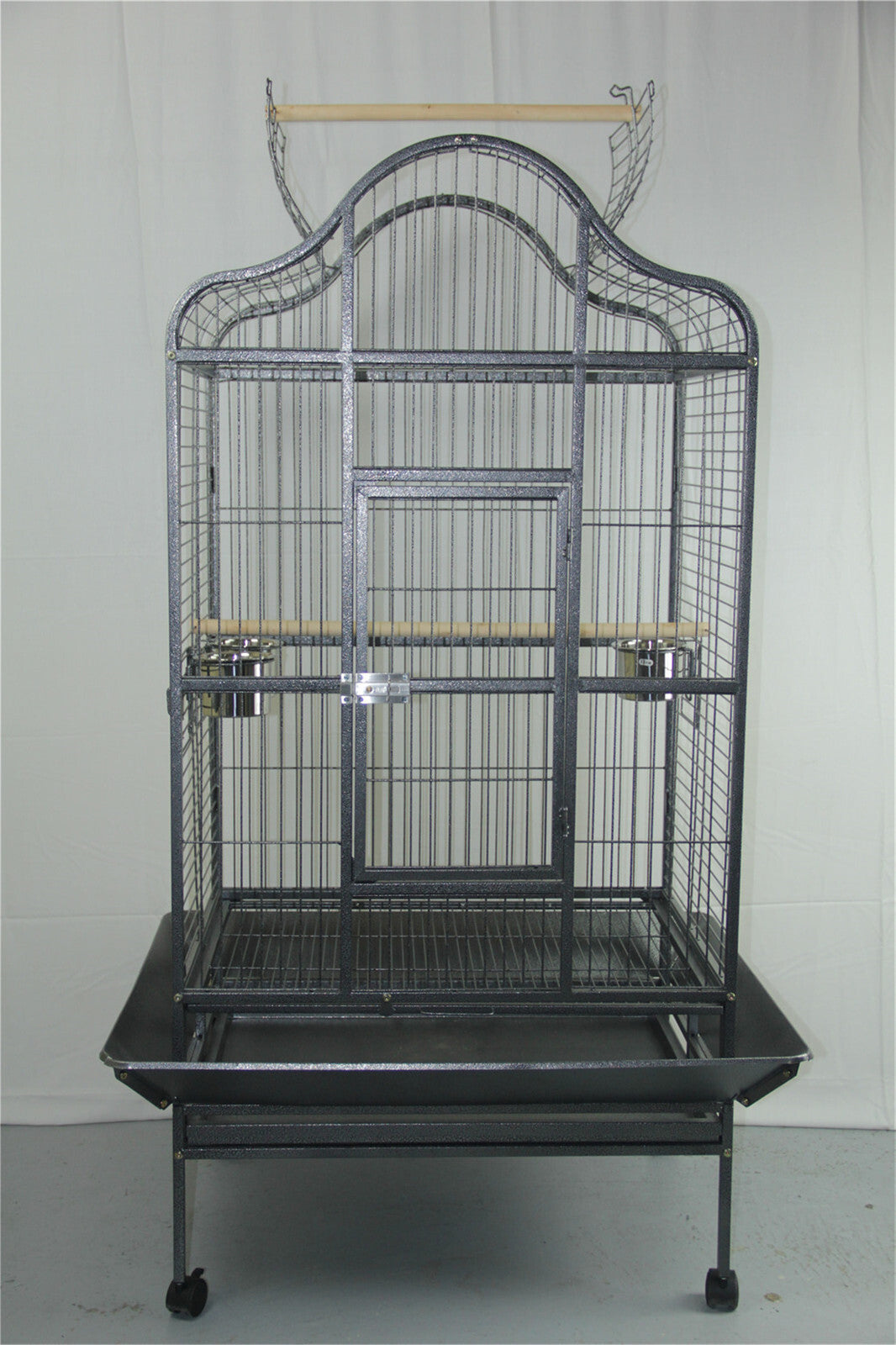 Heavy-Duty Open Top Bird Cage, 4 Wheels, 3 Feeders - YES4PETS