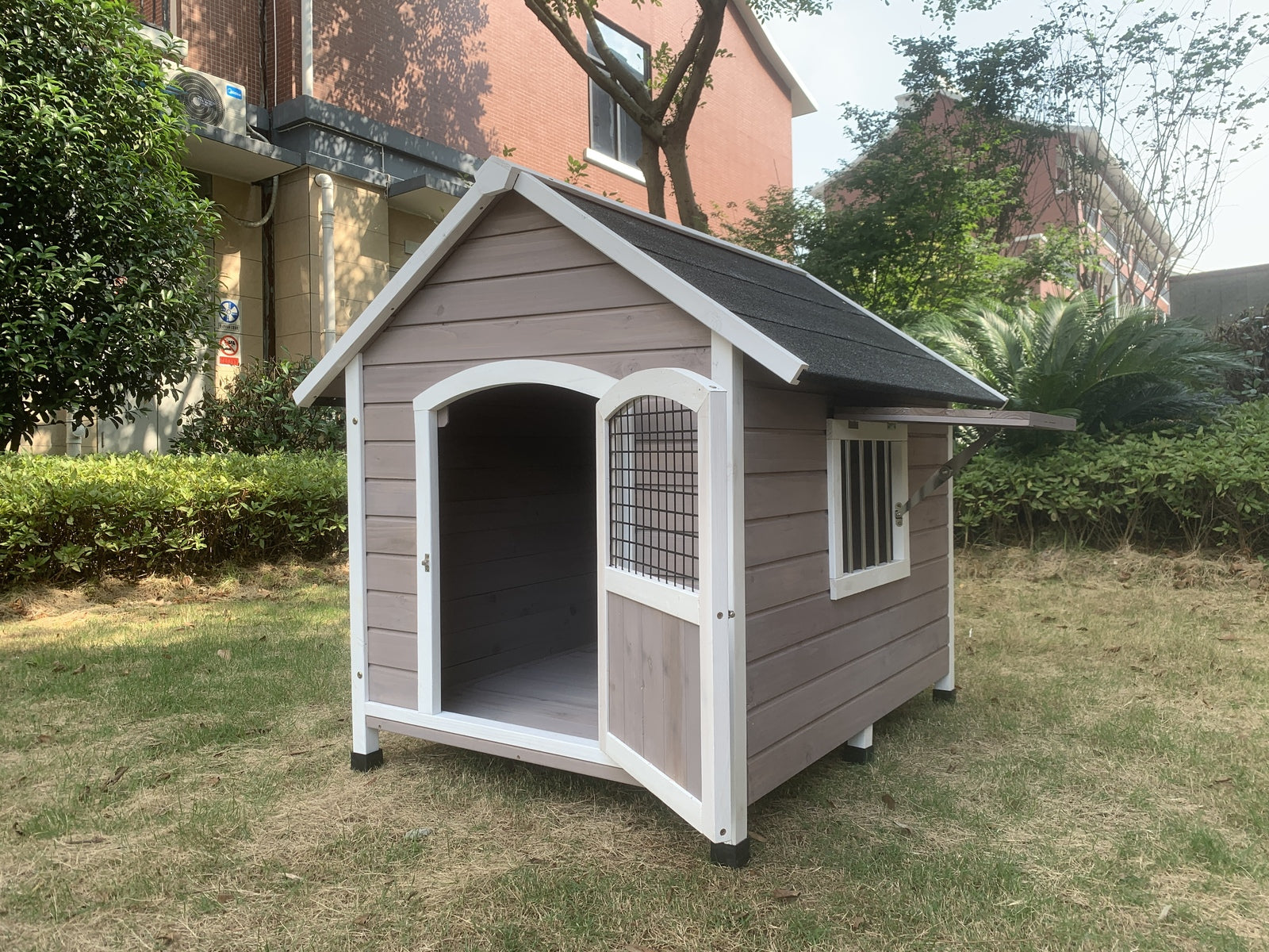 XL Wooden Pet Dog Kennel, Asphalt Roof, Raised Floor - YES4PETS