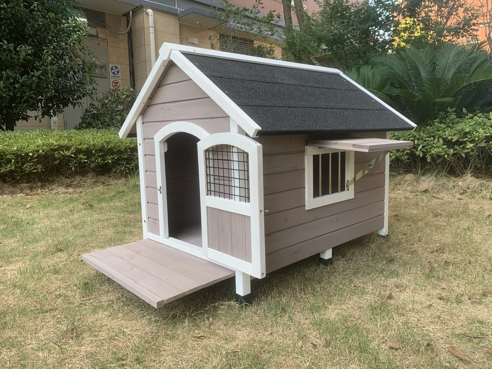 XL Wooden Pet Dog Kennel, Asphalt Roof, Raised Floor - YES4PETS