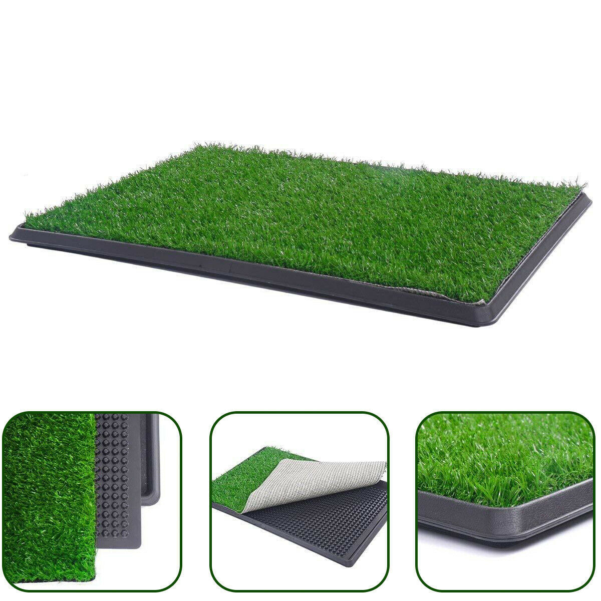 XL Indoor Dog Training Mat with Waste Tray, 2 Grass Pads YES4PETS