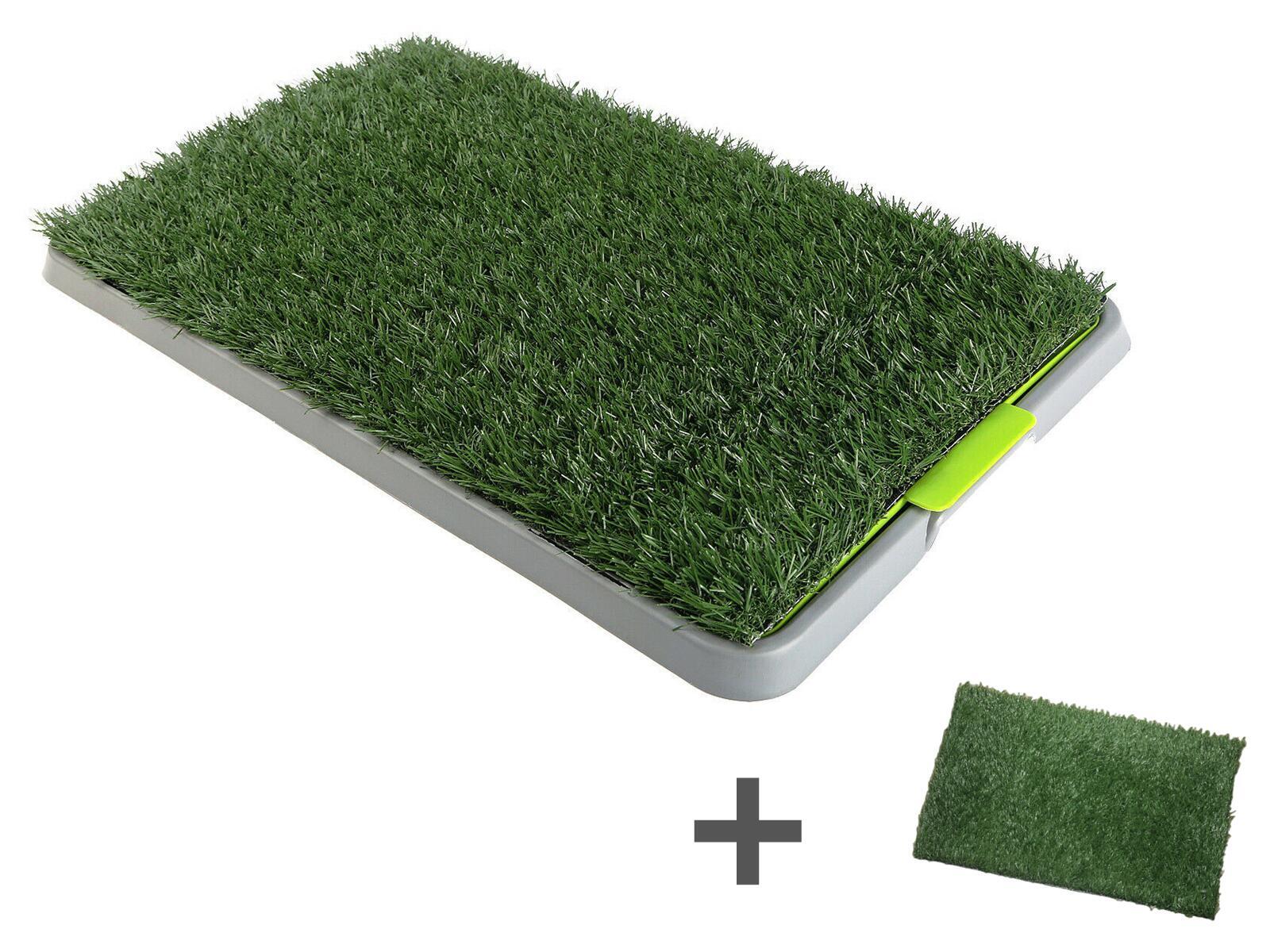 Easy Clean Indoor Dog Potty Training Mat with 2 Grass Pads