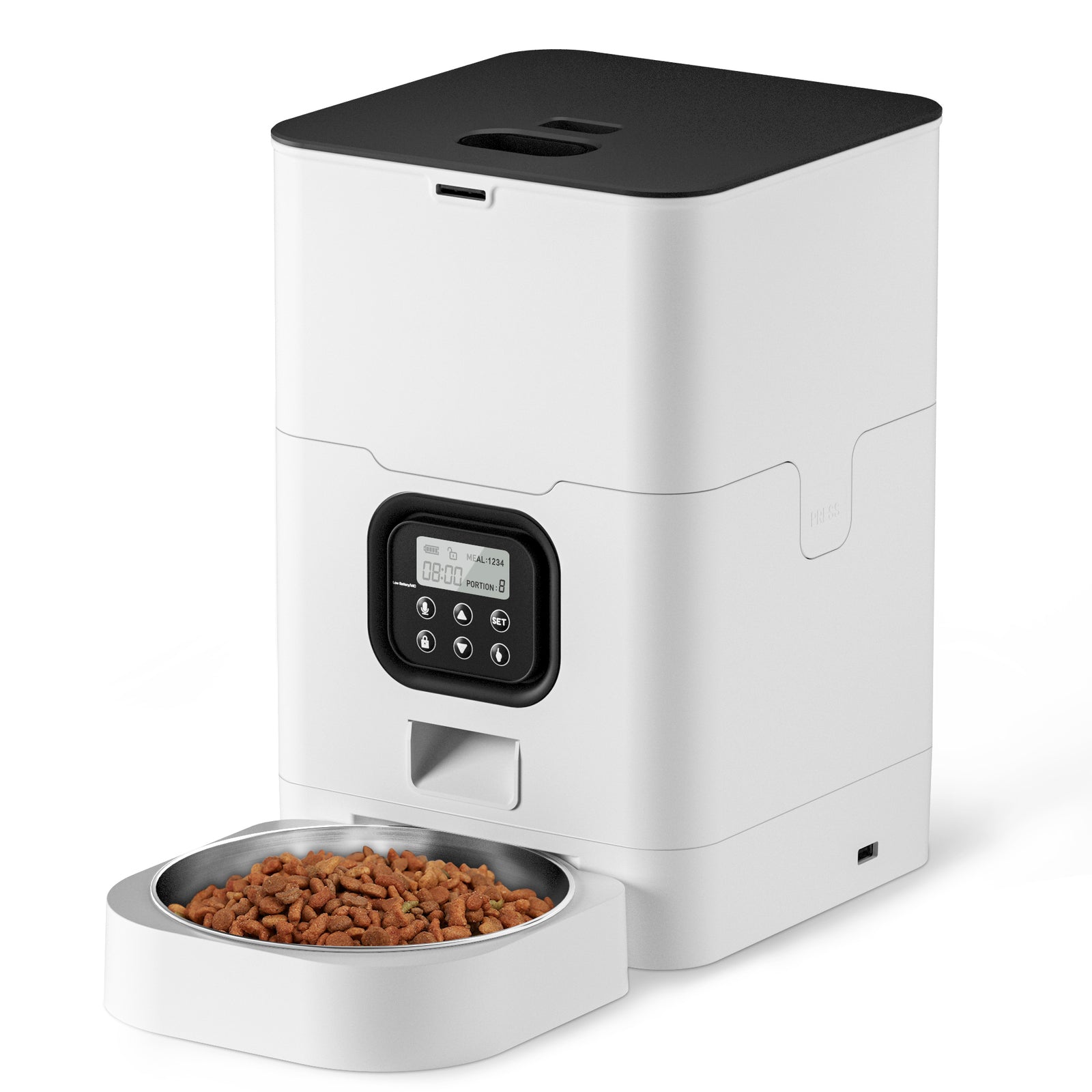 6L Automatic Digital Pet Feeder with Recording and Steel Tray