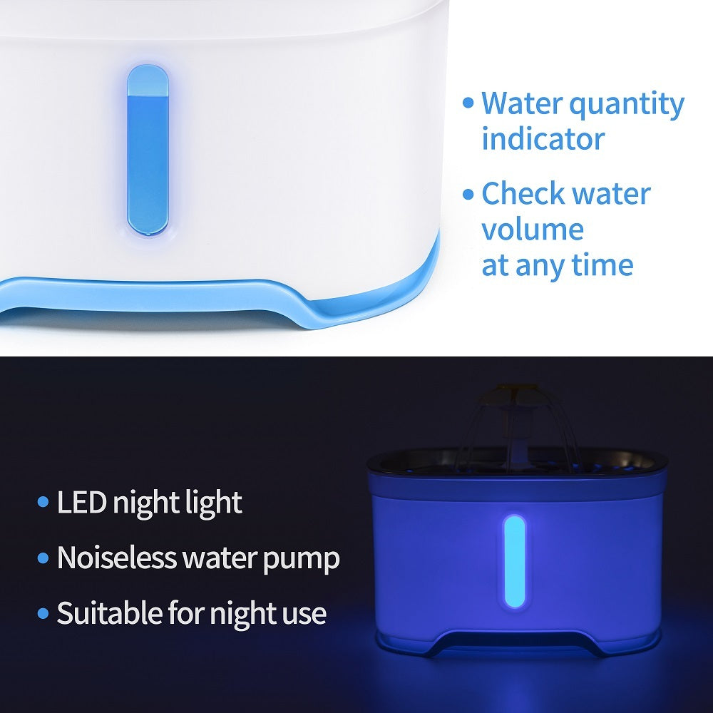 BPA Free 2.5L Electric Pet Water Fountain with LED Light